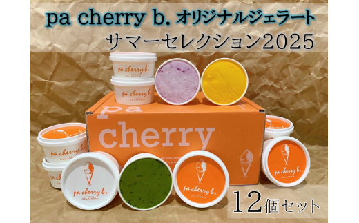 【PB05】pa cherry b．サマーセレクション2025  12種12個セット　オリジナルジェラート