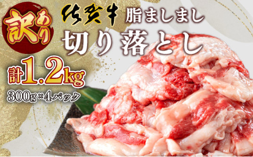 【訳あり】脂ましまし！佐賀牛切り落とし 1.2㎏ 
