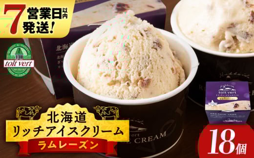 リッチアイスクリーム 香り高い魅惑のラムレーズン 18個セット（100ml）アイス スイーツ おやつ 冷凍 食べ比べ