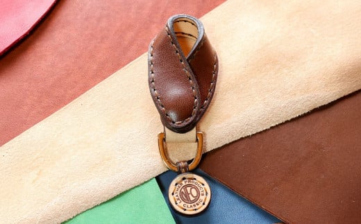 【neoclassic】 牛本革 キーホルダー （Dark Brown） 【決済より7日程度で発送】 牛革 本革 レザー 姫路レザー キーリング 手縫い 北海道 小樽市