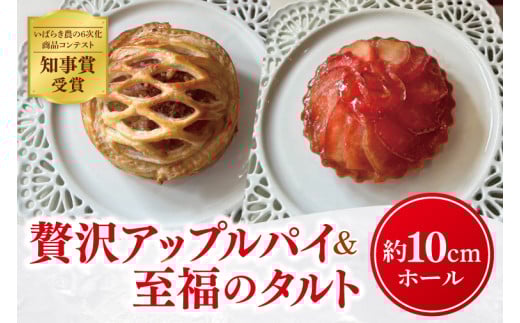 りんご園で焼いた「贅沢アップルパイ」と「至福のアップルタルト」お手軽セット｜フジタアップルオーチャード 茨城県 大子町 奥久慈 林檎 お菓子 焼菓子 おやつ デザート スイーツ(BJ007)