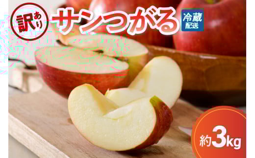 訳あり りんご 3kg  9月 サンつがる  青森【2025年 リンゴ 林檎 果物 クール便】 