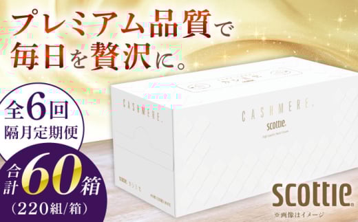 【隔月ごと全6回定期便】K03 クレシアギフト カシミヤ スコッティ 10箱 ティッシュ ペーパー【日本製紙クレシア株式会社】開成町 ティッシュ ティッシュペーパー まとめ買い ボックスティッシュ [BDAM034]