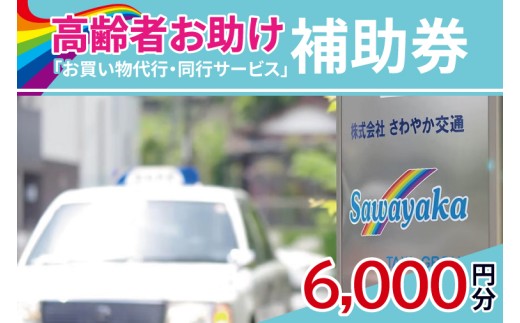 ふるさとのお父様お母様へ　高齢者お助け「お買物代行・同行サービス」補助券6,000円分（500円×12枚）【配達 代行 買い物代行 買い物同行 茨城県 水戸市】（CE-3）