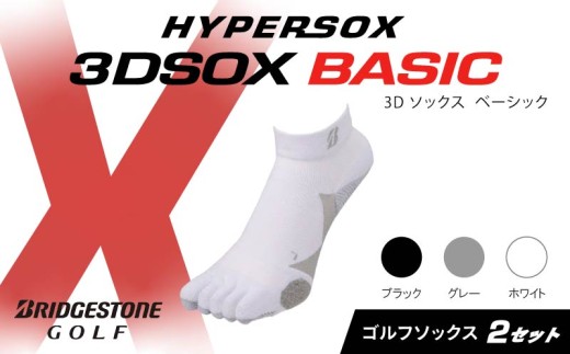 ブリヂストンゴルフ ゴルフ ソックス アンクル丈 2足 ホワイト 5本指 靴下 くつした ブリヂストン プロ向け スポーツ 3Dソックス ベーシック BASIC 靴下 ソックス 健康 定番機能 機能性 ファッション 大阪府 松原市 1219211 - 大阪府松原市
