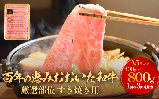 「百年の恵み おおいた和牛 」A5すき焼き ( 400g or 800g ) 配送回数が選べる 1回 or 3ヶ月定期便 定期便 おおいた和牛 黒毛和牛 A5 等級 すき焼き用 牛肉 ロース 肩ロース もも 肩 部位 霜降り 血統 風味 脂肪 産地 九州 大分 肉 食材 グルメ 豊後牛