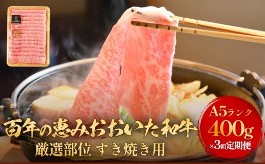 「百年の恵み おおいた和牛 」すき焼き用  400g × 3ヶ月 定期便 おおいた和牛 黒毛和牛 A5 等級 すき焼き用 牛肉 ロース 肩ロース もも 肩 部位 霜降り 血統 風味 脂肪 産地 九州 大分 肉 食材 グルメ 豊後牛 2158390 - 大分県玖珠町