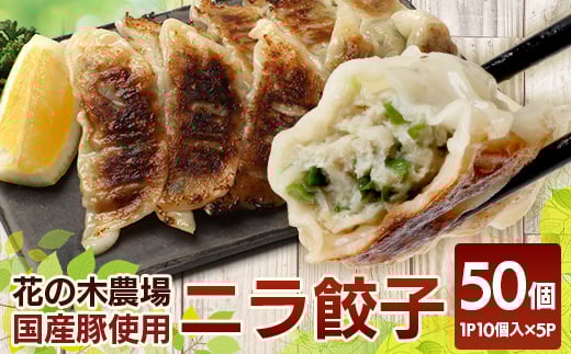 花の木農場【ニラ餃子】50個 HK-502｜ぎょうざ 冷凍餃子 冷凍 工場直送 簡単調理 国産 厳選 ノウフク
