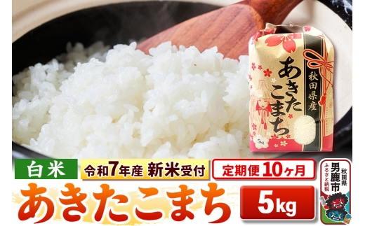 《令和7年産 新米受付》《定期便10ヶ月》【白米】秋田県産 あきたこまち 5kg