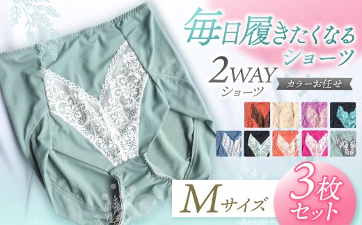 2WAYショーツ Mサイズ 3枚セット カラーおまかせ | 衣類 下着 ショーツ ファッション 千葉県 君津市 きみつ 2281897 - 千葉県君津市
