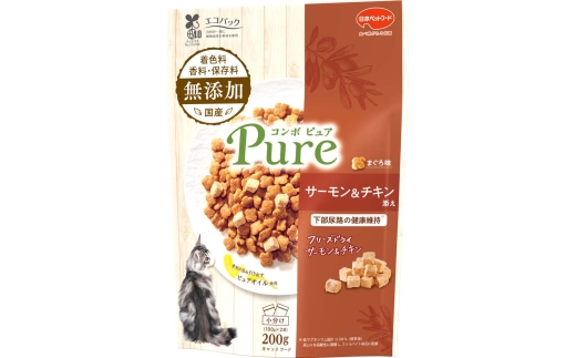 コンボ ピュア キャット まぐろ味・サーモン＆チキン添え 200g ｘ12(ケース単位) キャットフード