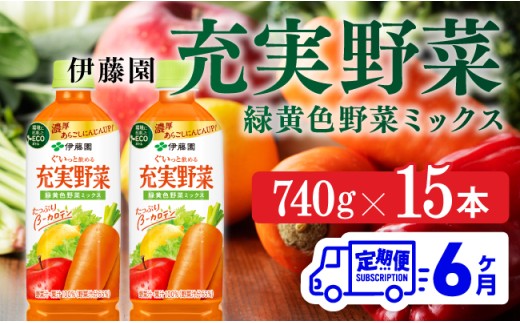 充実野菜 緑黄色野菜ミックスペットボトル　740g×15本　6ヶ月定期便