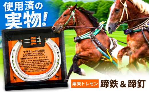 【JRA/日本中央競馬会】競走馬が使用した蹄鉄と蹄釘のセット/ 競馬 馬 競走馬 グッズ サラブレッド トレセン ホースシュー 幸運 インテリア / 栗東市 / 社会福祉法人パレット・ミル [BICB001] 1904870 - 滋賀県栗東市