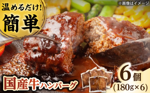 国産牛ハンバーグ 6個 / 牛肉100% 温めるだけ 冷凍 個包装 惣菜 おかず / 栗東市 / 株式会社近江フーズ[BIBU003] 1648395 - 滋賀県栗東市