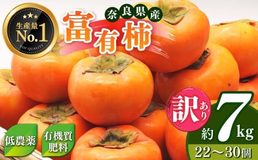 ★ 4.8 獲得 訳あり 富有柿 約 7kgご自宅用（ 約22個 ～ 30個 入り）| 西岡農園 人気 フルーツ 果物 くだもの 柿 かき カキ ふゆう 奈良県 五條市 秋の味覚 自宅用 家庭用 特産品 たっぷり 先行予約 773075 - 奈良県五條市