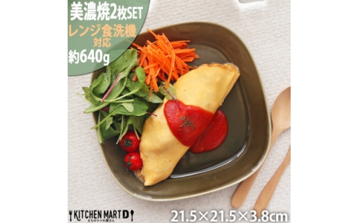 【美濃焼】 プレーリー オリーブ プレートL 2枚セット 瑞浪市 / JS企画 小田陶器 セット 食器 プレート 皿 小皿 [AZAZ259] 1289719 - 岐阜県瑞浪市