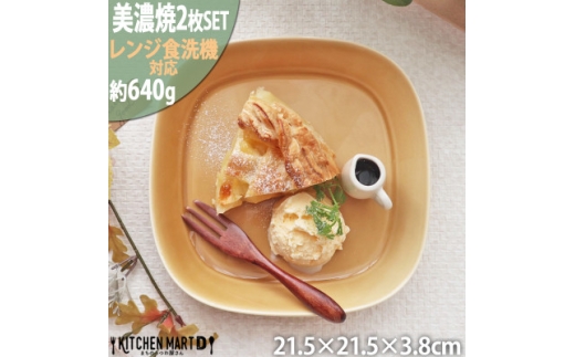 【美濃焼】 プレーリー マスタード プレートL 2枚セット 瑞浪市 / JS企画 小田陶器 セット 食器 プレート 皿 小皿 [AZAZ260] 1289721 - 岐阜県瑞浪市