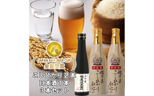 ビール スワンレイクビール 金賞受賞入り こしひかり仕込みビール2本＆白龍酒造特撰大吟醸1本 詰め合わせ 阿賀野市 新潟県 阿賀野 クラフト 飲み比べ クラフトビール 地ビール ビール お酒 酒 日本酒 ギフト プレゼント 贈答 贈り物 お中元 お歳暮 のし対応 熨斗 1S32010