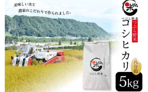 米 令和7年 新米予約 つぶら野米 コシヒカリ 八分搗き 5kg [つぶら野米 山梨県 韮崎市 20741630] こめ コメ お米 精米 こしひかり 433890 - 山梨県韮崎市