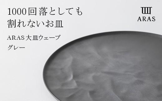 ARAS 大皿ウェーブ 27cm 【カラー：グレー】 大皿 プレート 割れない 保証付き ARAS 色が選べる 皿 食器 贈り物 ギフト F6P-2022 クラウドファンディング 実施中 GCF 856553 - 石川県加賀市