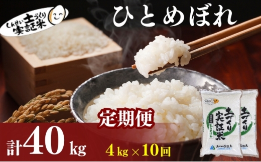 米 定期便 全10回 秋田県産 ひとめぼれ 4kg (2kg×2)×10回 計40kg 令和7年産［2025年11月頃から出荷予定］土づくり実証米 JAしんせい【 精米 白米 米 コメ お米 おこめ ブランド米 ご飯 ごはん 先行受付 新米 低たんぱく 産地直送 送料無料 高評価 秋田 にかほ 】