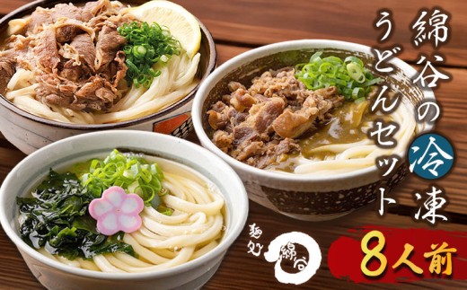 うどん 冷凍うどん 3種 食べ比べ セット 麺処 綿谷 肉ぶっかけうどん 8人前 肉カレーうどん かけうどん 詰め合わせ 讃岐うどん 肉うどん カレーうどん 麺 製麺 肉 牛肉 簡単 惣菜 おかず ご当地 ご当地グルメ 冷凍 冷凍配送 香川県 丸亀 2199663 - 香川県丸亀市