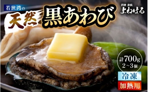 【天然・冷凍】日本海 若狭湾の黒アワビ 約700g（2～3個）【加熱用】入手困難 日本海若狭湾 アワビ あわび 鮑 クロアワビ 黒鮑 貝 魚介 海鮮 BBQ バター焼き 個包装 [m17-f003] 2192313 - 福井県美浜町