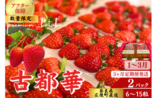 [数量限定][先行予約][3か月定期便]苺のごほうび[古都華]270g×2パック 2026年1月開始///いちご イチゴ 古都華 旬 果物 フルーツ 農家 直送 甘い 完熟 季節 冬 奈良 奈良県