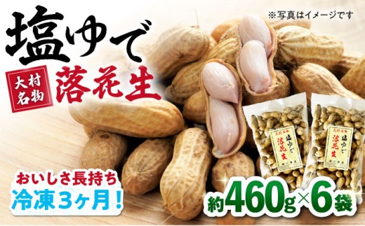 【冷凍保存3か月可】塩ゆで落花生 合計約2.7kg (460g×6袋) ゆでピー 落花生 国産 / ピーナッツ ナッツ おつまみ おやつ / 大村市 / 浦川豆店[ACZR003] 1082684 - 長崎県大村市