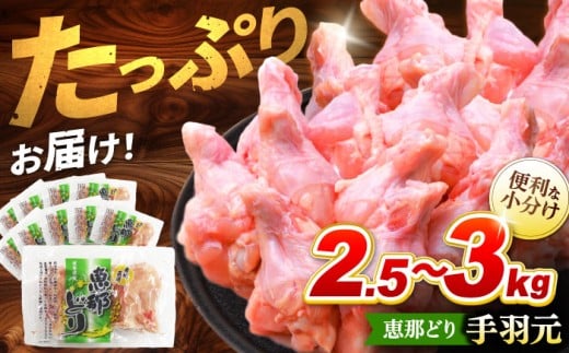 【冷凍】 恵那どり 手羽元 小分け 50本セット (約2.5～3kg)  鶏肉 鳥肉 手羽元 冷凍 小分け 多治見市/トーノーデリカ  [TEZ011] 1228129 - 岐阜県多治見市