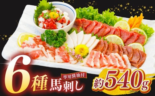馬刺し 6種 540g | 熊本県 熊本 くまもと 和水町 なごみまち なごみ 馬肉 馬刺し セット 赤身馬刺し 冷凍 ブロック 真空パック