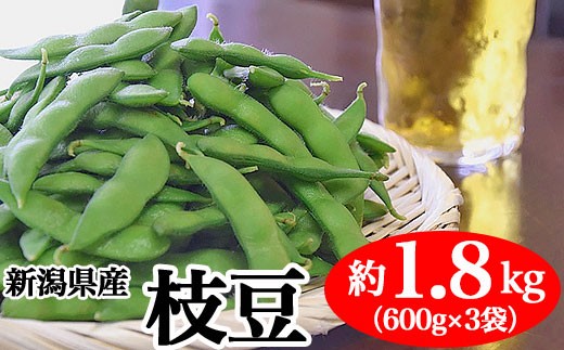 新潟県産 枝豆 約1.8kg（600g×3袋）【丸茂農園】