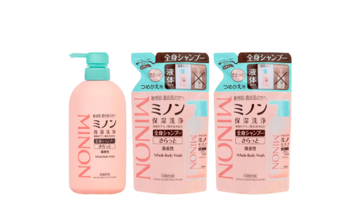 【25045】ミノン全身シャンプーさらっとタイプ１本、詰替用セット２個セット 2191763 - 群馬県高崎市