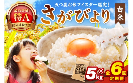 令和7年産 《マイスターセレクト》 さがびより【白米】 5kg×６回　999-B787