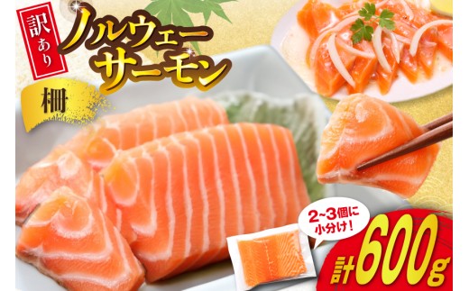 訳あり ノルウェー産 アトランティック サーモン 600g 柵 おさしみ用 無添加 個包装 [足利本店 宮城県 気仙沼市 20565614] 鮭 さけ サケ サーモン 生食用 おつまみ おかず 冷凍 鮮魚 小分け アトランティックサーモン アトランサーモン  真空包装
