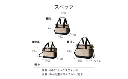 各サイズの大きさです