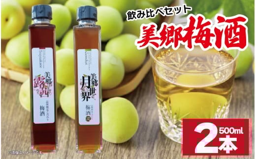 梅酒 飲み比べ 2本セット 美郷露茜 美郷月世界  500ml 各1本 梅 ブレンド 梅酒 うめ 果物 フルーツ うめしゅ お酒 酒  果実酒 さけ ビール ハイボール チューハイ 焼酎 日本酒 ウイスキー ワイン ギフト 贈答 プレゼント 送料無料 徳島県 吉野川市