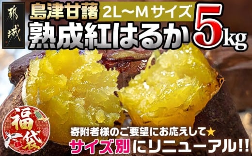 [福袋★2026]島津甘藷 熟成紅はるか 5kg(2L〜M)_LD-A701-F2026_(都城市) さつまいも 幻のサツマイモ 幻の品種 紅はるか 5kg 2L〜M べにはるか 芋 生芋 焼き芋に!! ベジエイト 熟成 芋 定番 焼き芋 アウトドア
