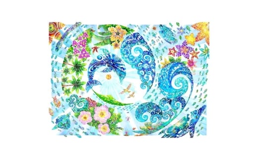 [琉球イラストレーション] 与儀勝之 『海の星 〜波の光〜 / Star of the Sea - Shining Waves -』 額装Lサイズ インテリア 雑貨 アート おしゃれ おすすめ 沖縄市 / yogima office [BCAI013]