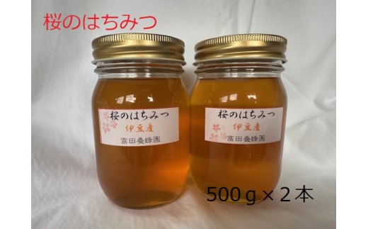 No.200910-01 富田養蜂園 桜のはちみつ（500g×2本） 400493 - 静岡県伊豆の国市