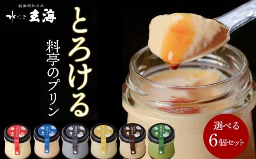 【玄海】料亭のぷりん6種セット【6個入り】 プリン ぷりん セット 濃厚 なめらか 6個 黒胡麻 ほうじ茶 昭和 かため 珈琲 抹茶 玄海 新宿 東京 0003-022-S05 1047629 - 東京都新宿区
