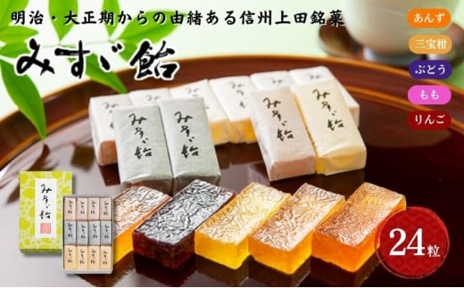 みすゞ飴和紙24粒 銘菓 林檎 ゼリー 和菓子 お菓子 菓子 スイーツ りんご 長野 信州
