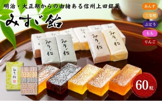 みすゞ飴和紙60粒　銘菓 林檎 ゼリー 和菓子 お菓子 菓子 スイーツ りんご 長野 信州[№5312-1379]