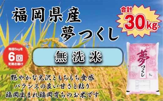 BZ-011_【令和7年産新米先行予約】【定期便6か月】【無洗米】食味鑑定士厳選　 福岡県産夢つくし5kg（5kg×1）6ヶ月連続で！　計30kg 2195055 - 福岡県行橋市