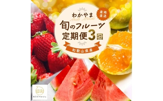 わかやま 旬の くだもの 定期便【L】 全3回 / フルーツ まりひめ いちご 小玉 すいか ※北海道・沖縄・離島への配送不可 （配送日時指定不可） / 定期便 フルーツ みかん いちご すいか 【ard-tkb909】 2191470 - 和歌山県紀美野町