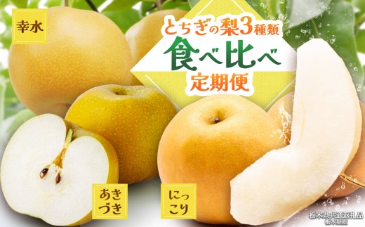 [栃木県共通返礼品][2025年先行予約][選べるグラム数]とちぎの梨食べ比べ定期便 たっぷり食べ比べ定期便 |にっこり 幸水 あきづき 梨 なし ナシ 新品種 先行予約 大粒 新鮮 甘い 美味しい 果物 くだもの フルーツ ふるーつ 共通返礼品 フルーツ デザート 栃木県 那珂川町
