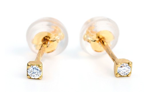 トータル0.04CT K18セカンドピアス E296DI-Y