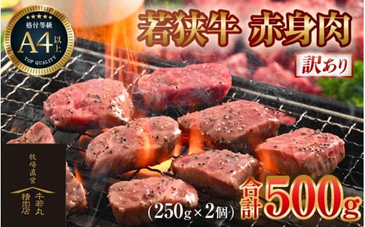 【訳あり】 若狭牛 赤身肉 500g（250g×2個）／ 国産 牛肉 A4 A5 ブランド牛 [aw009-a005]