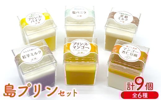 島プリンセット　1箱(9個セット)全6種 おきぽた プリン 杏仁 豆腐 マンゴー スイーツ 専門店 マンゴープリン 黒糖 パイン 濃厚 新食感 人気 おすすめ 沖縄 お土産 プレゼント 贈り物 ギフト お取り寄せ
