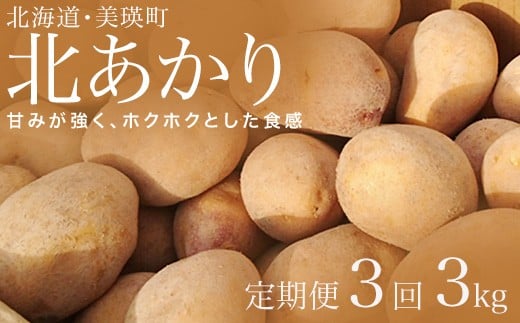 【先行予約】じゃがいも 3kg 定期便 3ヶ月北あかり <令和7年産 >松本農場   | 北あかり きたあかり キタアカリ 秋野菜 3kg 人気 おすすめ ランキング いも 芋 イモ じゃがいも ジャガイモ 野菜 3か月 3回便 3回[0165-01]